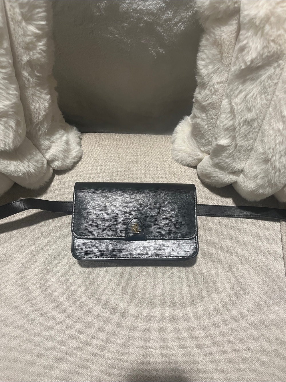 Black Leather Belt Bag